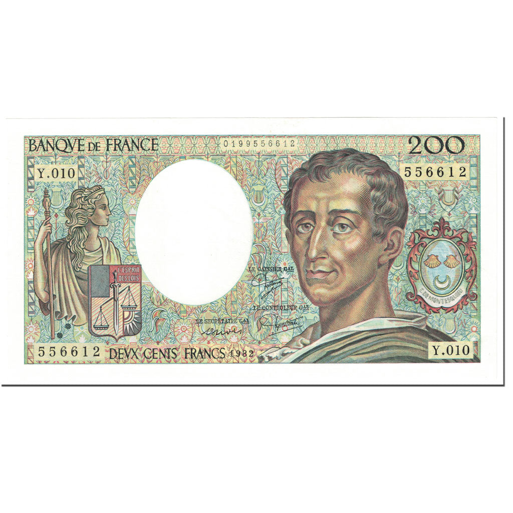 Francia, 200 Francs, Montesquieu, 1982, Undated (1982), FDS, Fayette:70.2