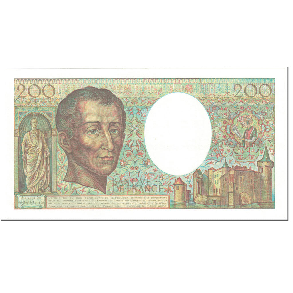 Francia, 200 Francs, Montesquieu, 1982, Undated (1982), FDS, Fayette:70.2