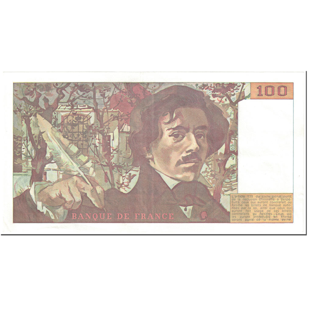 Frankreich, 100 Francs, Delacroix, 1980, Undated (1980), SS+, Fayette:69.4a