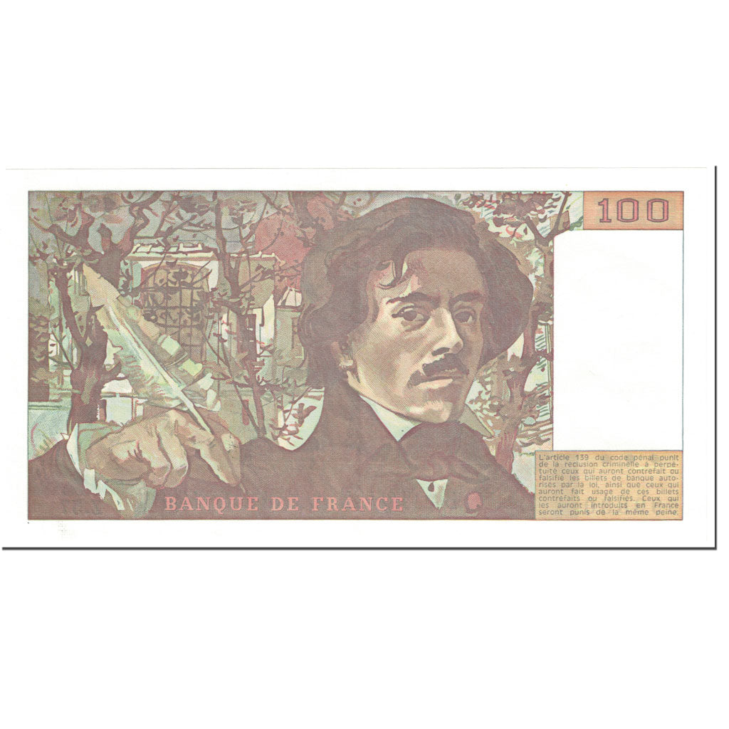 Francia, 100 Francs, Delacroix, 1982, Undated (1982), SPL-, Fayette:69.6