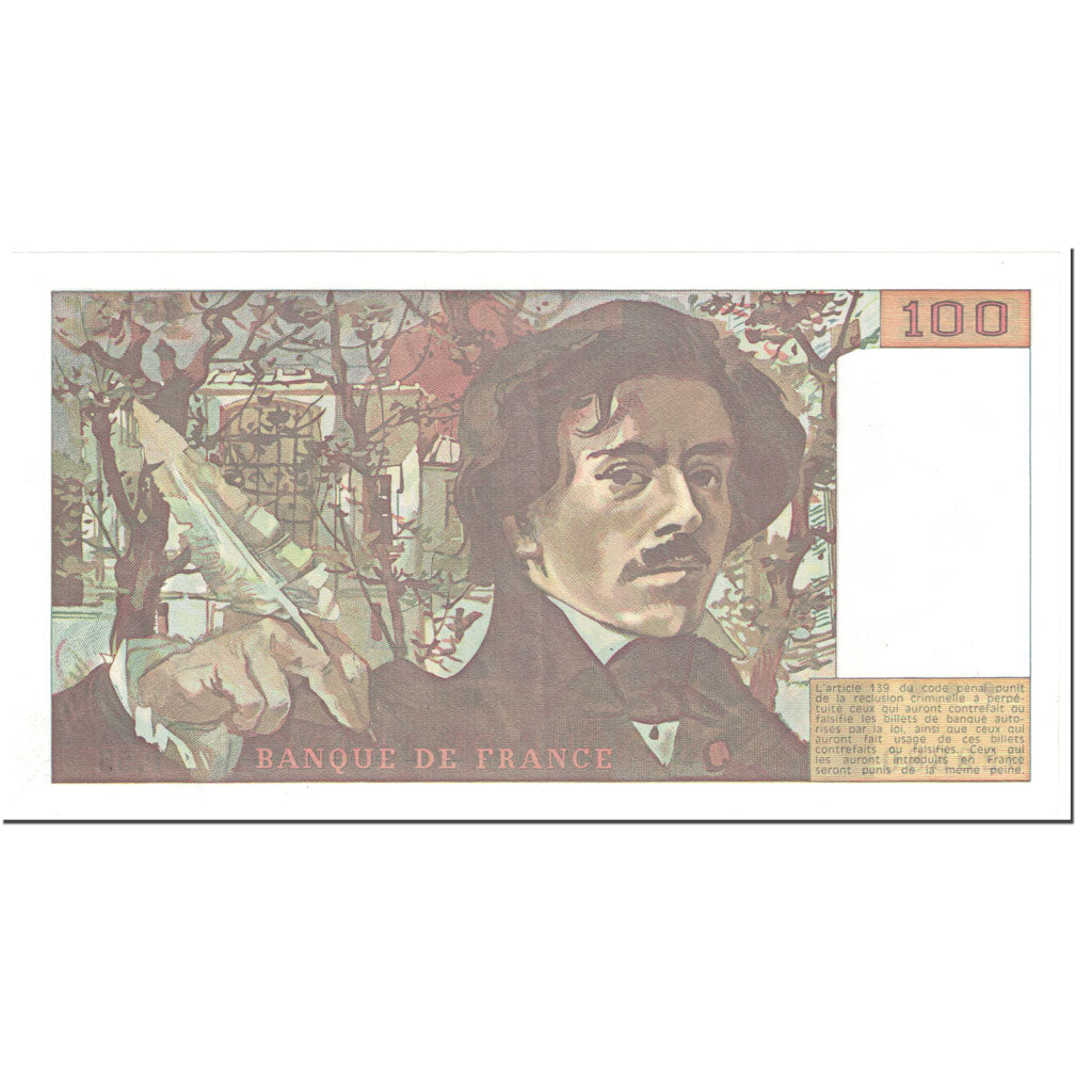 Frankreich, 100 Francs, Delacroix, 1982, Undated (1982), VZ, Fayette:69.6