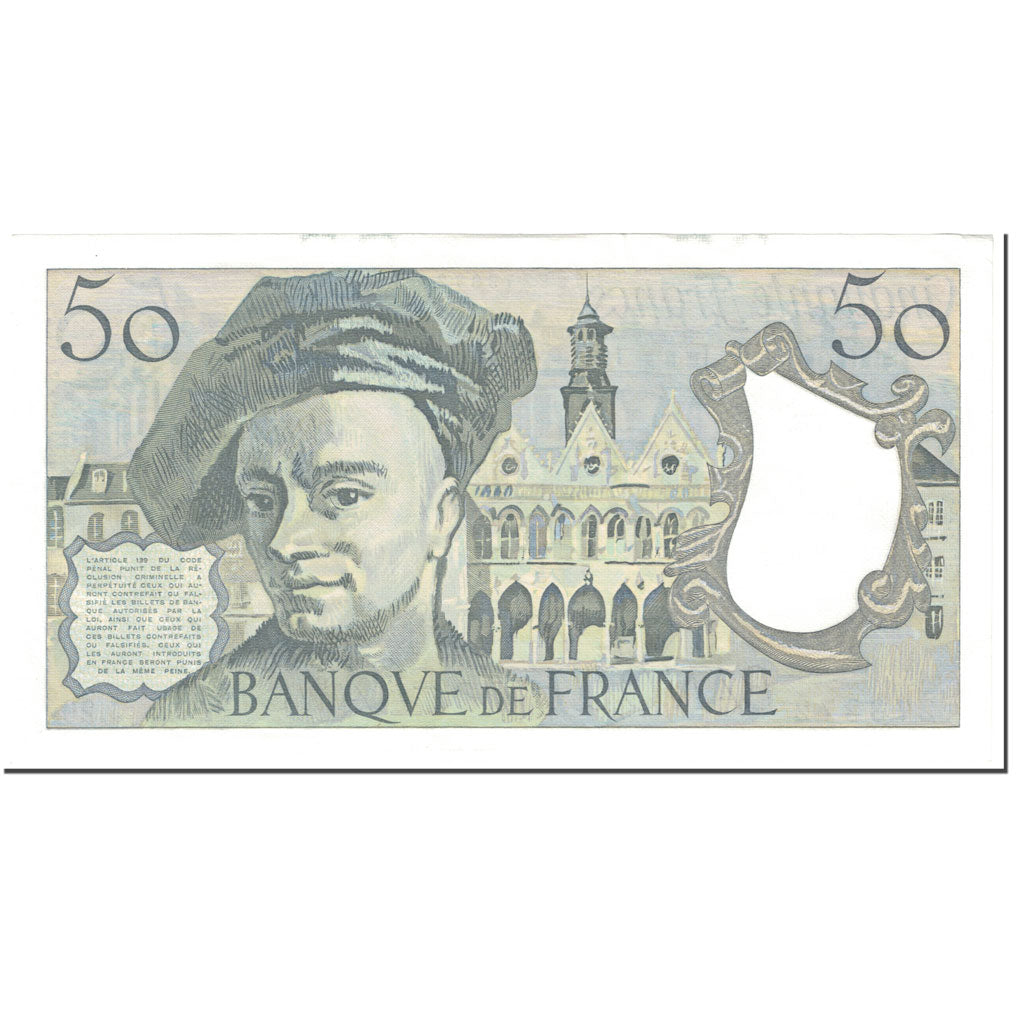 France, 50 Francs, Quentin de La Tour, 1982, Undated (1982), AU(55-58)
