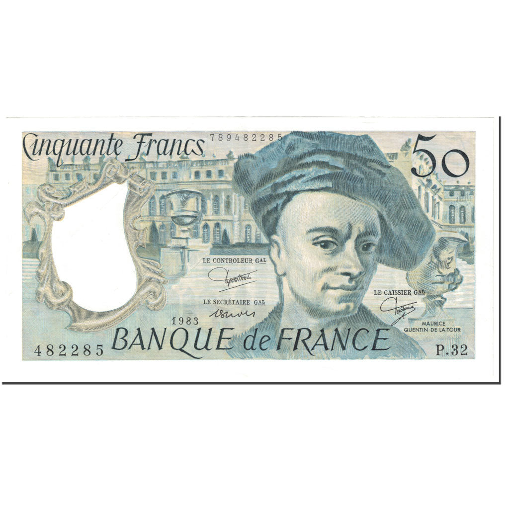 France, 50 Francs, Quentin de La Tour, 1983, Undated (1983), AU(55-58)