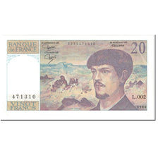Francia, 20 Francs, Debussy, 1980, Undated (1980), BB, Fayette:66.1, KM:151a