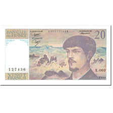 France, 20 Francs, Debussy, 1980, Undated (1980), AU(55-58), Fayette:66.1