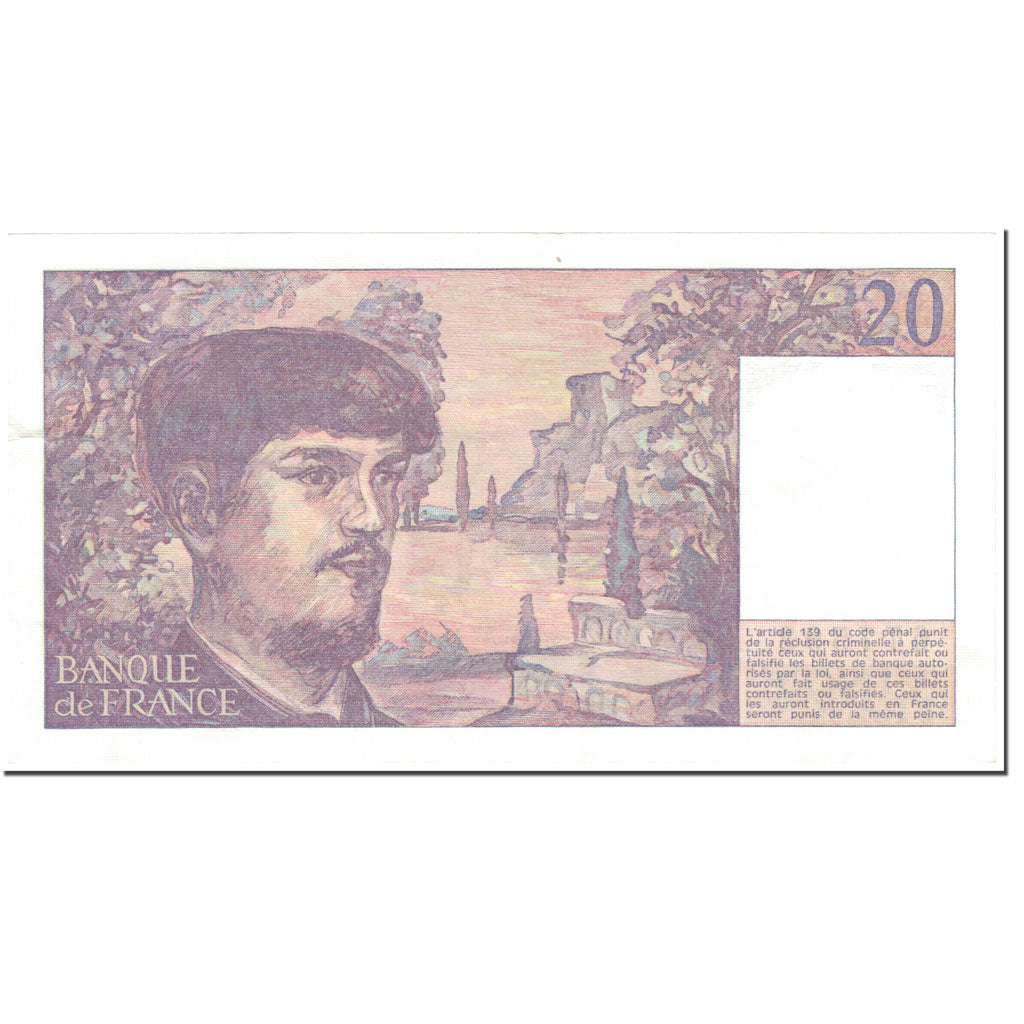 France, 20 Francs, Debussy, 1980, Undated (1980), TTB+, Fayette:66.1, KM:151a