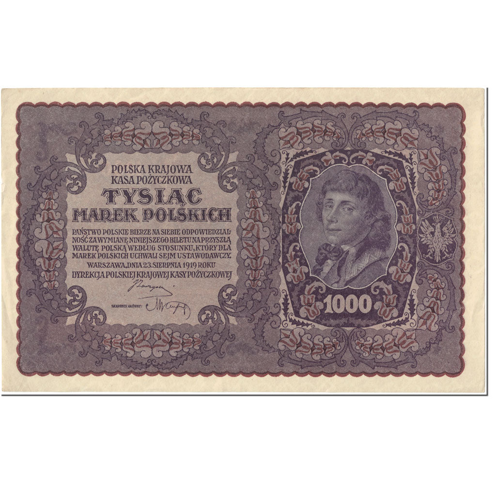 Banknote, Poland, 1000 Marek, 1919, 1919-08-23, KM:29, AU(55-58)