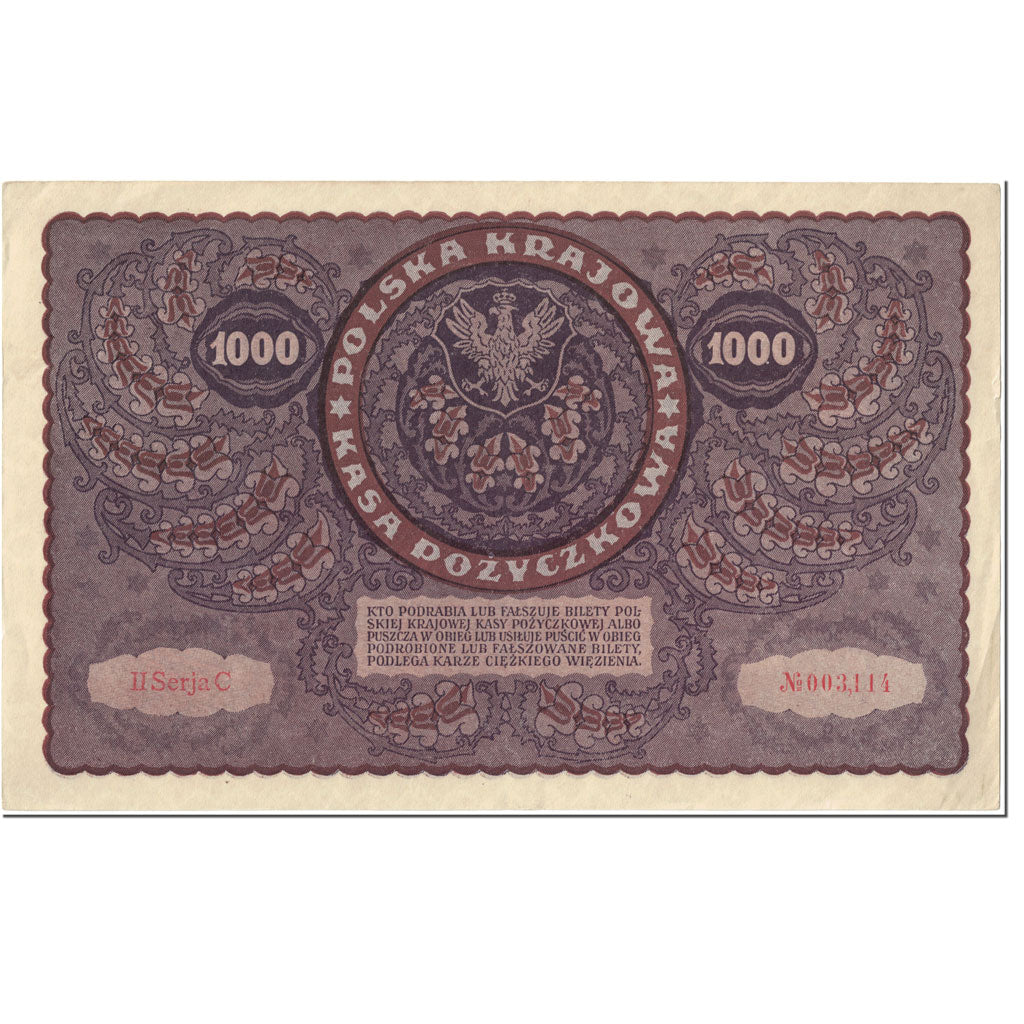 Banknote, Poland, 1000 Marek, 1919, 1919-08-23, KM:29, AU(55-58)