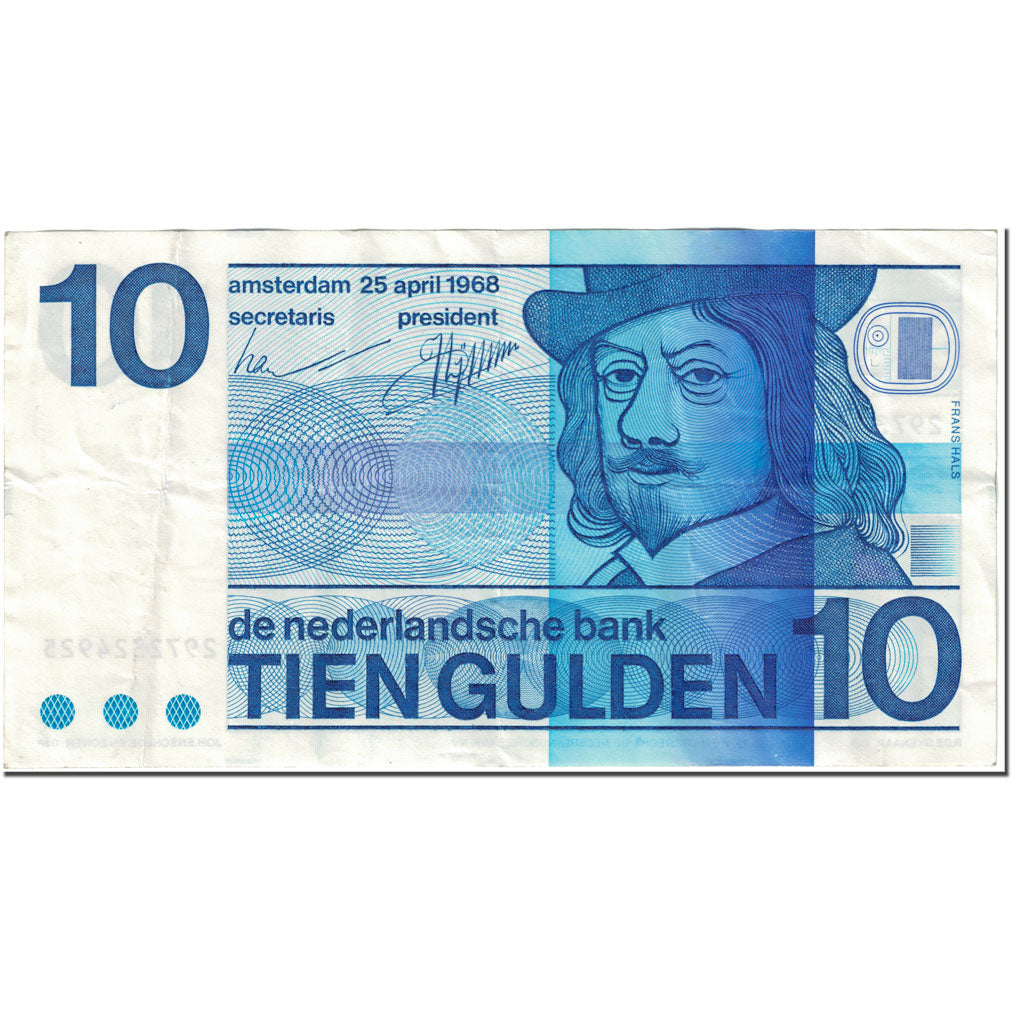 Banknote, Netherlands, 10 Gulden, 1968, 1968-04-25, KM:91b, VF(20-25)