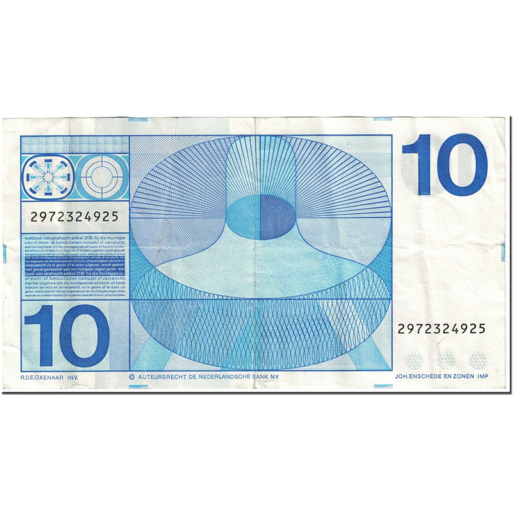 Banknote, Netherlands, 10 Gulden, 1968, 1968-04-25, KM:91b, VF(20-25)