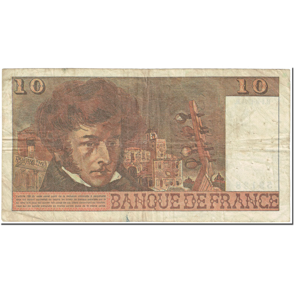 Frankrijk, 10 Francs, Berlioz, 1974, 1974-08-01, TB, Fayette:63.6, KM:150a