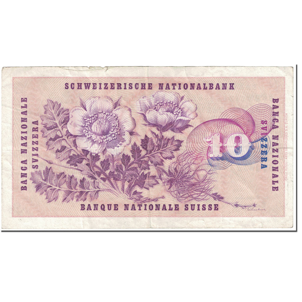 Banknote, Switzerland, 10 Franken, 1960, 1960-12-22, KM:45e, VF(20-25)