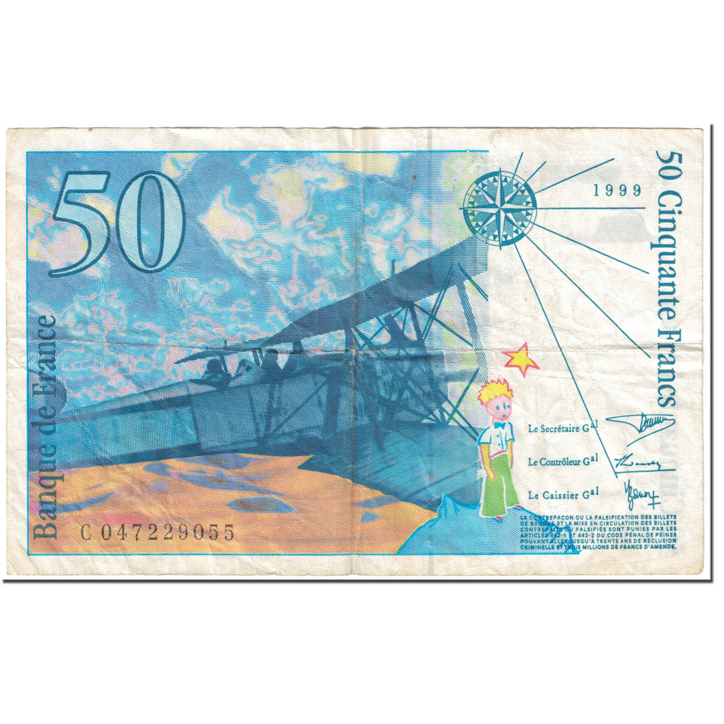 Francia, 50 Francs, St Exupéry, 1999, Undated (1999), BC, Fayette:73.5