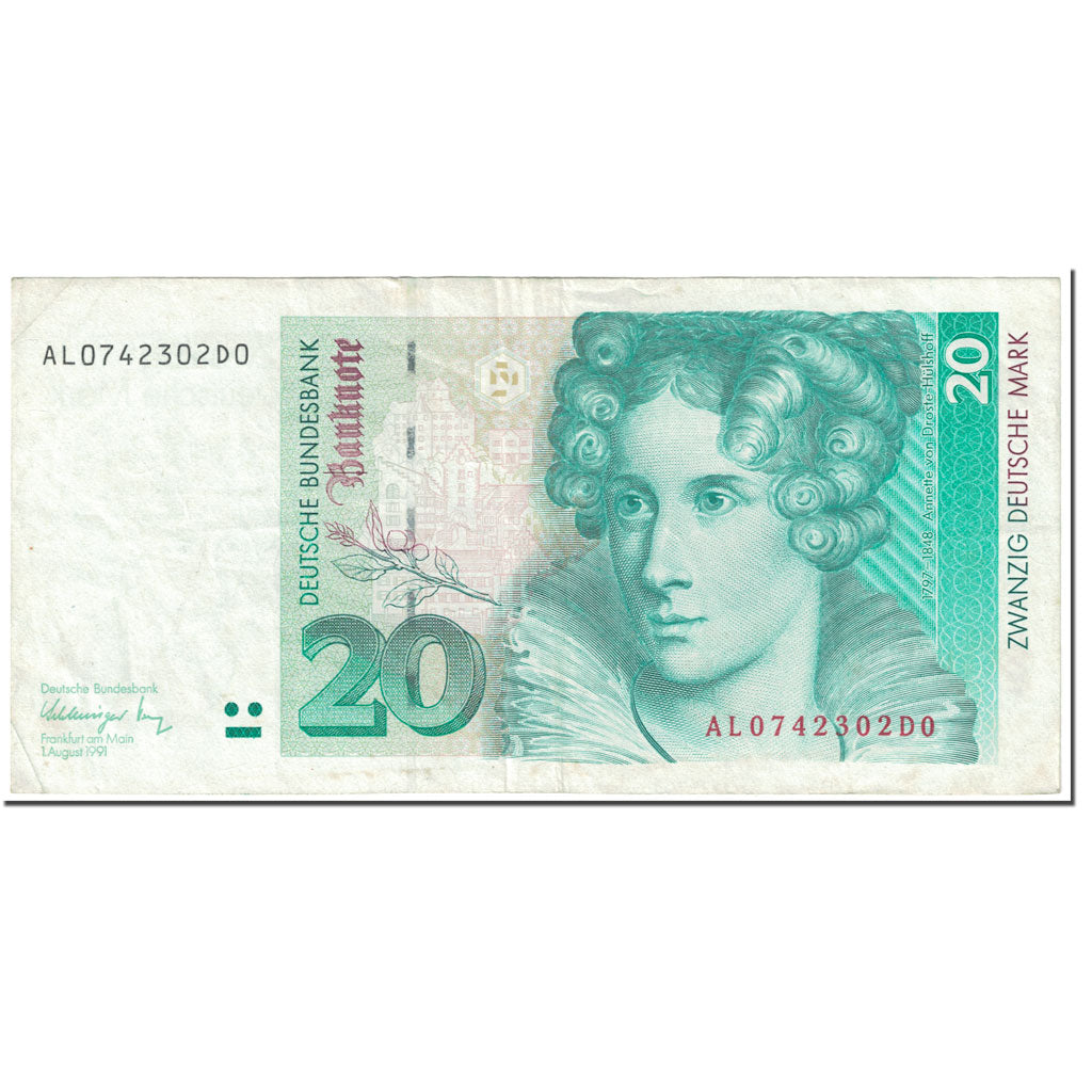 Banknote, GERMANY - FEDERAL REPUBLIC, 20 Deutsche Mark, 1991, 1991-08-01