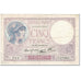 France, 5 Francs, Violet, 1940, 1940-12-26, TB, Fayette:4.18, KM:83
