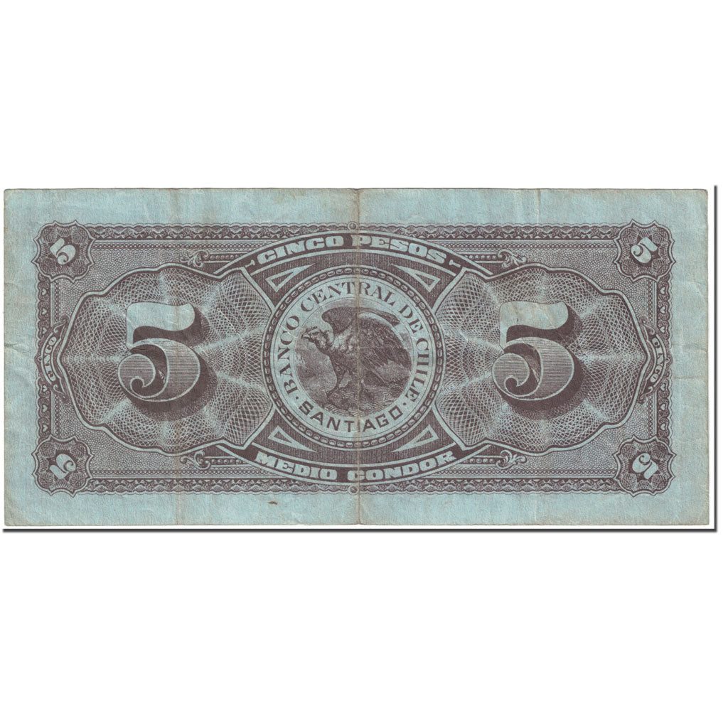 Banknote, Chile, 5 Pesos = 1/2 Condor, 1930, 1930-06-11, KM:82, VF(20-25)