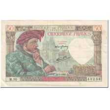 Frankrijk, 50 Francs, Jacques Coeur, 1941, 1941-01-23, TB+, Fayette:19.5, KM:93