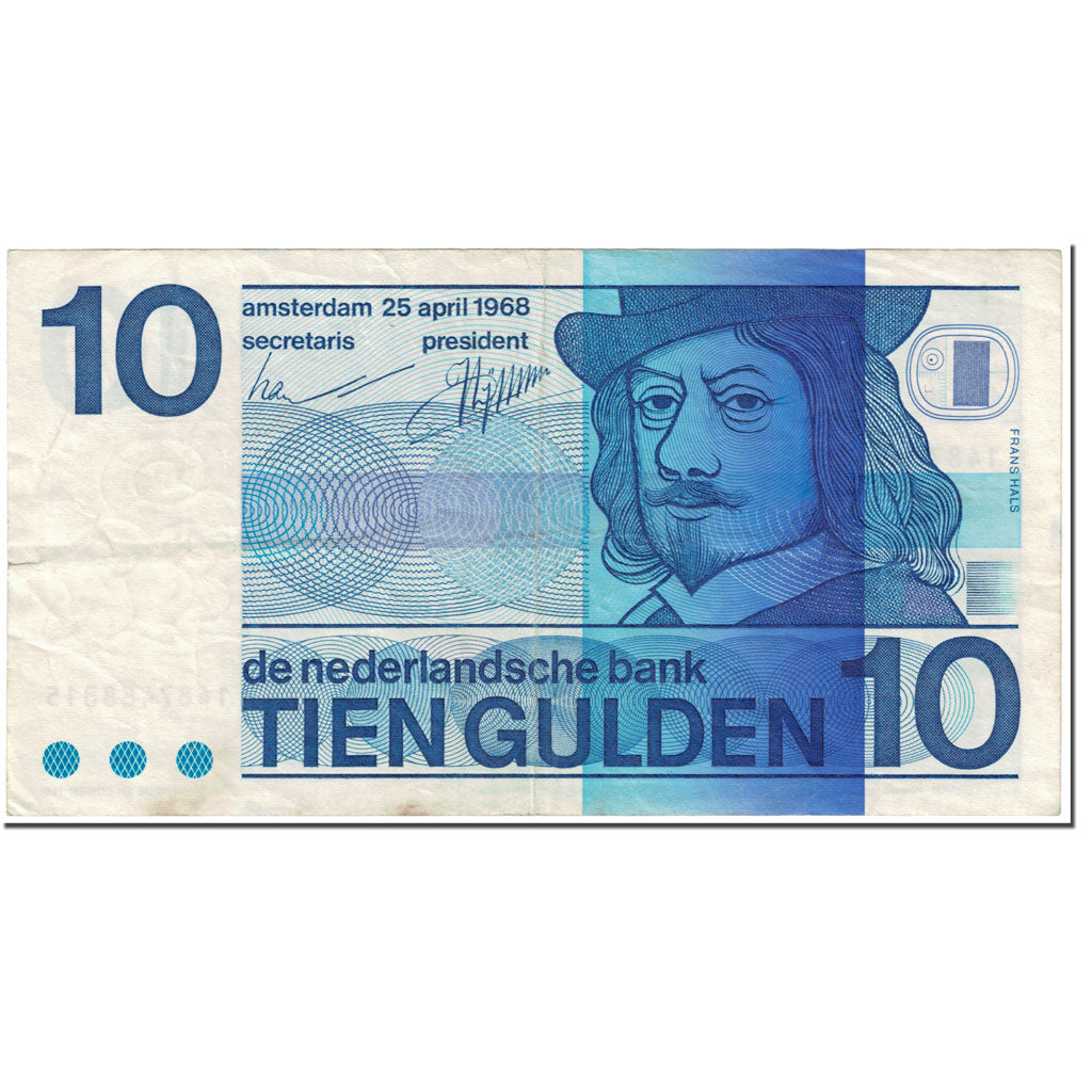 Banknote, Netherlands, 10 Gulden, 1968, 1968-04-25, KM:91b, VF(20-25)