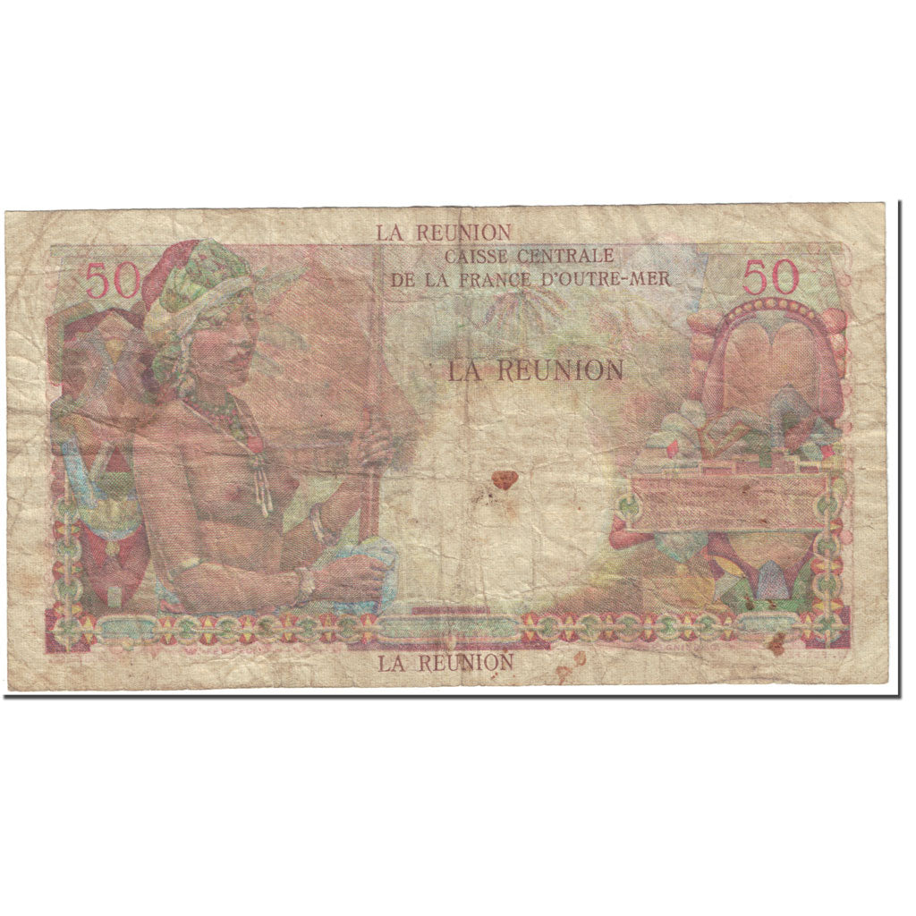 Banknote, Réunion, 50 Francs, 1947, Undated (1947), KM:44a, VG(8-10)
