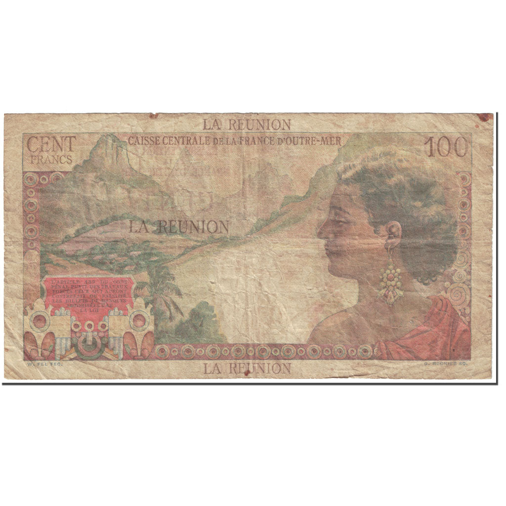 Banknote, Réunion, 100 Francs, 1947, Undated (1947), KM:45a, VF(20-25)