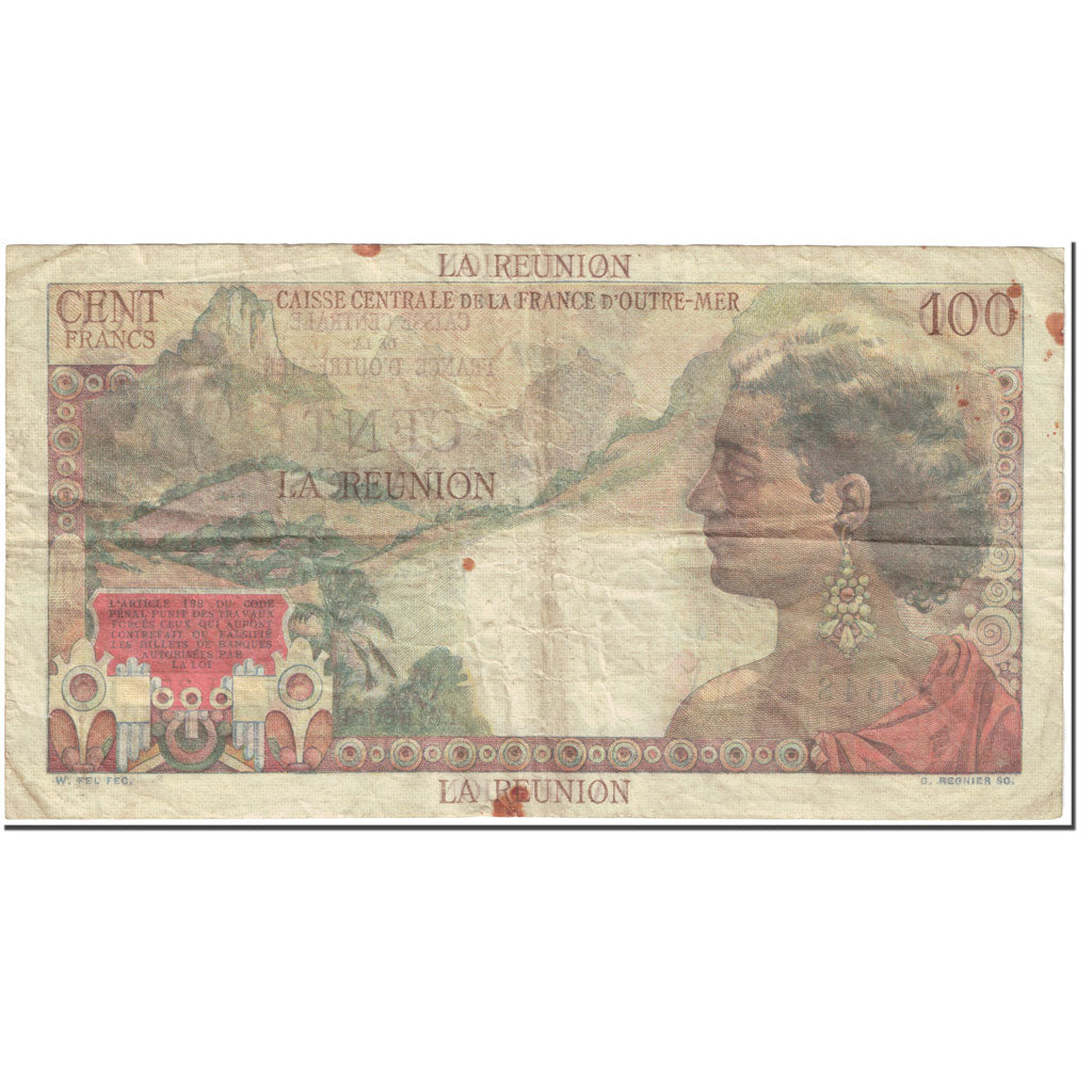 Banknote, Réunion, 100 Francs, 1947, Undated (1947), KM:45a, VF(20-25)
