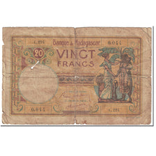 Banknote, Madagascar, 20 Francs, 1937-1947, Undated (1937-47), KM:37, AG(1-3)