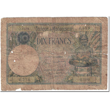Banknote, Madagascar, 10 Francs, 1937-1947, Undated (1937-47), KM:36, AG(1-3)