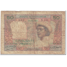 Banknote, Madagascar, 50 Francs, 1950-1951, Undated (1950-51), KM:45a, VG(8-10)