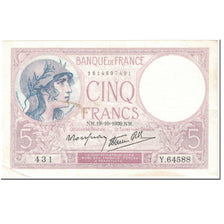 Francja, 5 Francs, Violet, 1939, 1939-10-19, EF(40-45), Fayette:4.12, KM:83