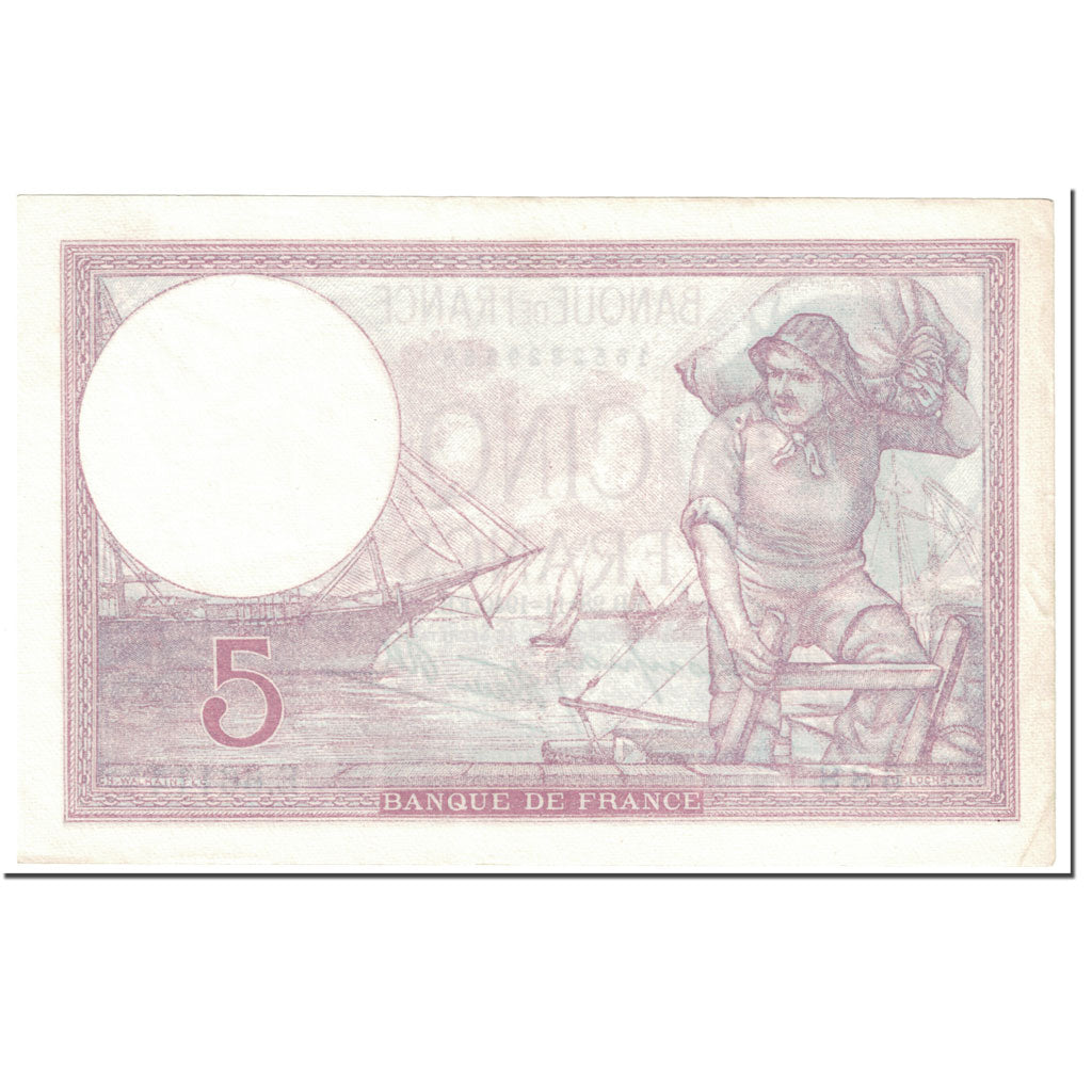 Francja, 5 Francs, Violet, 1940, 1940-11-28, AU(50-53), Fayette:4.15, KM:83