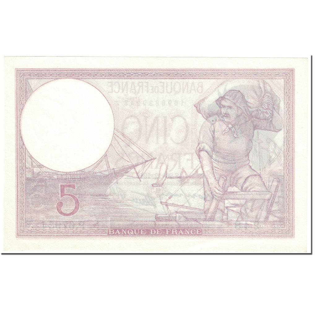 France, 5 Francs, Violet, 1940, 1940-12-26, NEUF, Fayette:4.18, KM:83