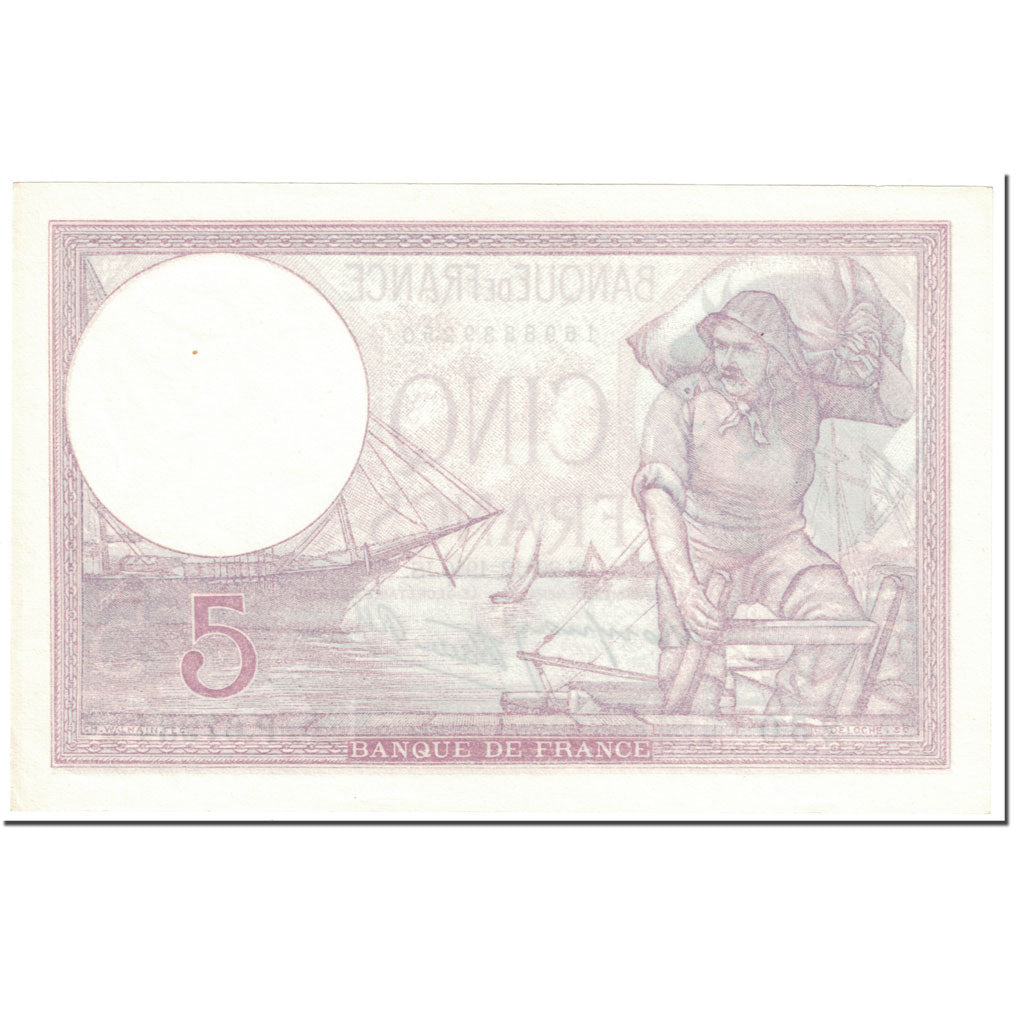 Francia, 5 Francs, Violet, 1940, 1940-12-26, SC, Fayette:4.18, KM:83