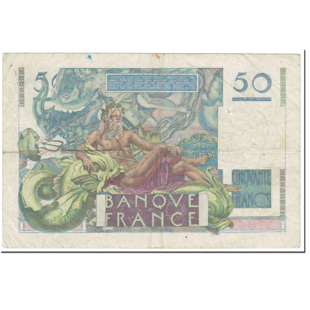 France, 50 Francs, Le Verrier, 1946, 1946-05-31, VF(20-25), Fayette:20.5
