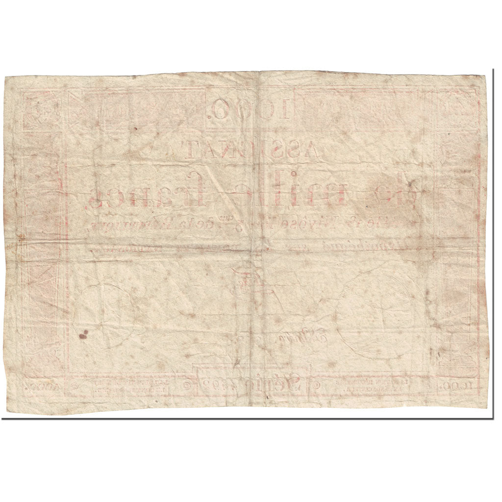 France, 1000 Francs, 1795, Ferz, 18 nivôse de l'an 3 - (7 janvier 1795).