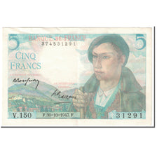 Francja, 5 Francs, Berger, 1947, 1947-10-30, EF(40-45), Fayette:5.7, KM:98b