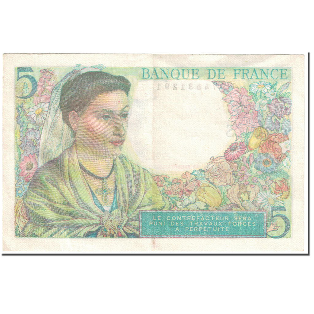Francja, 5 Francs, Berger, 1947, 1947-10-30, EF(40-45), Fayette:5.7, KM:98b
