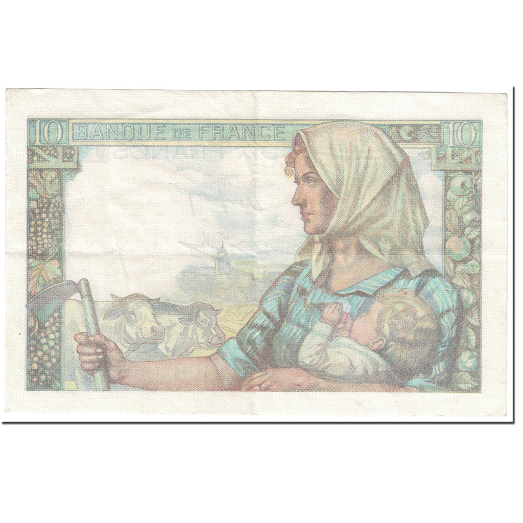 Francja, 10 Francs, Mineur, 1944, 1944-01-20, VF(20-25), Fayette:8.11, KM:99e