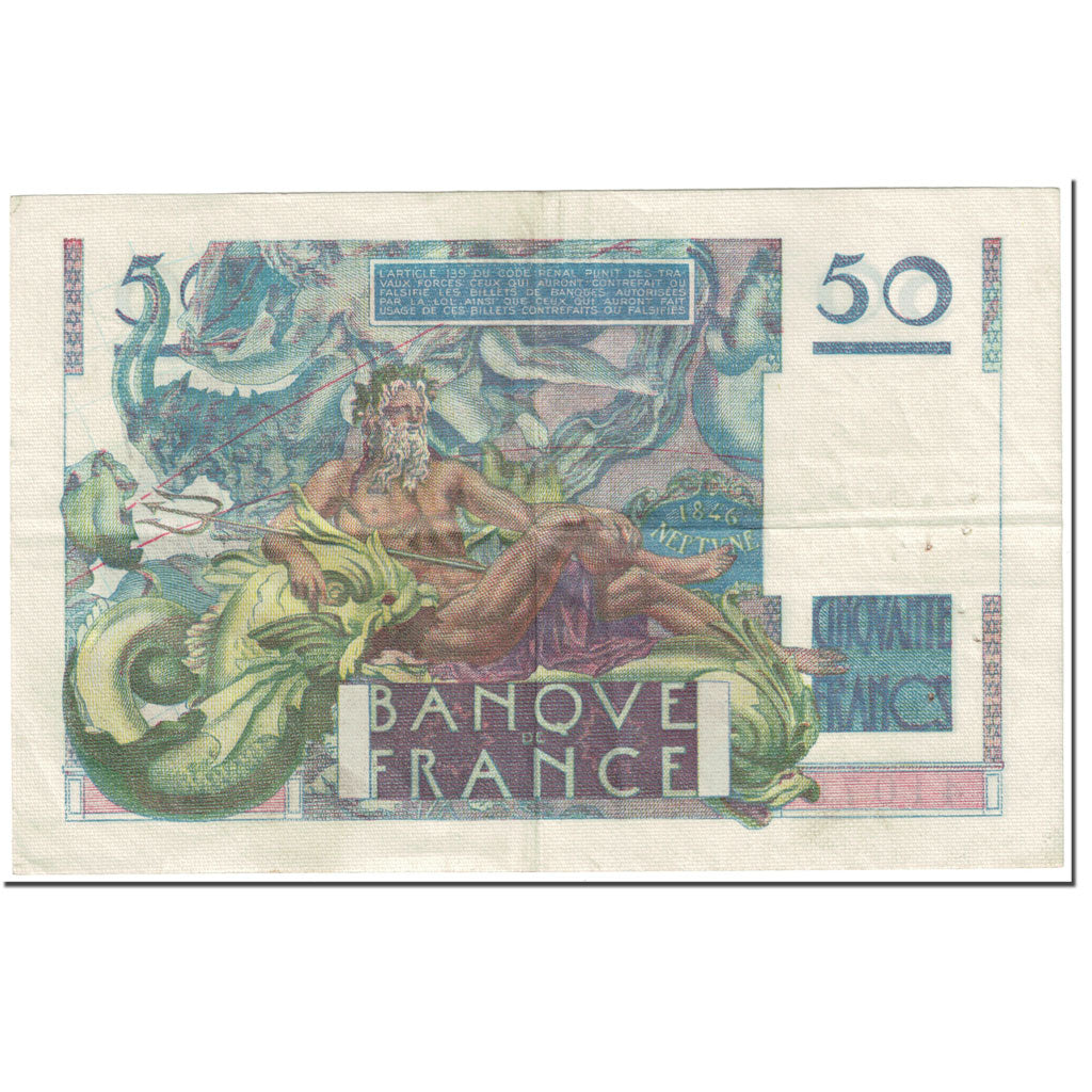 Francia, 50 Francs, Le Verrier, 1946, 1946-03-14, BC+, Fayette:20.1, KM:127a