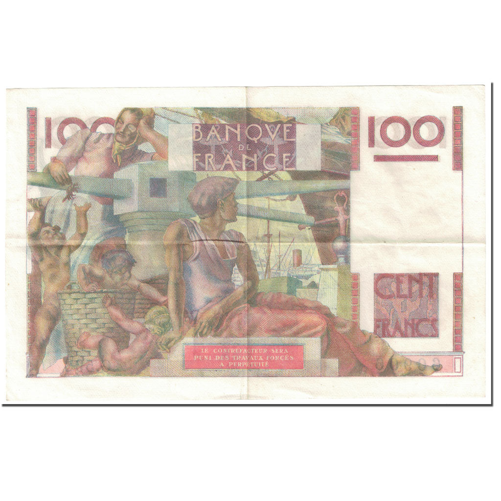 France, 100 Francs, Jeune Paysan, 1954, 1954-04-01, VF(20-25), Fayette:28.43
