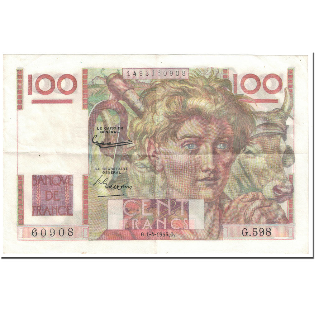 Frankreich, 100 Francs, Jeune Paysan, 1954, 1954-04-01, SS, Fayette:28.43