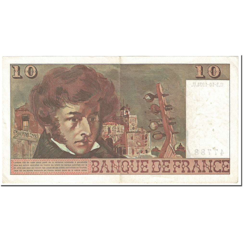 Francia, 10 Francs, Berlioz, 1974, 1974-10-03, MBC, Fayette:63.7b, KM:150a