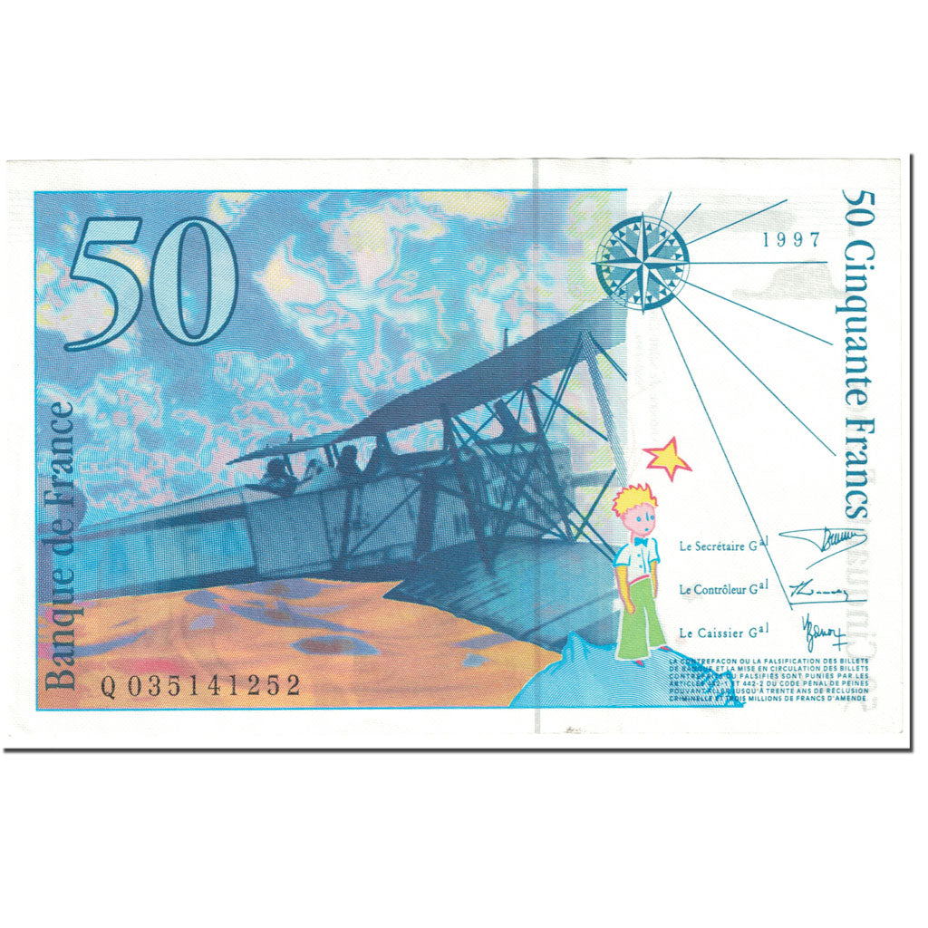 Frankreich, 50 Francs, St Exupéry, 1997, Undated (1997), VZ, Fayette:73.4
