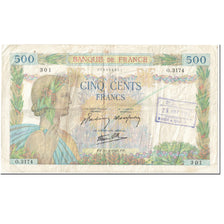 France, 500 Francs, La Paix, 1940, 1940-12-05, ANNULÉ, VF(20-25)