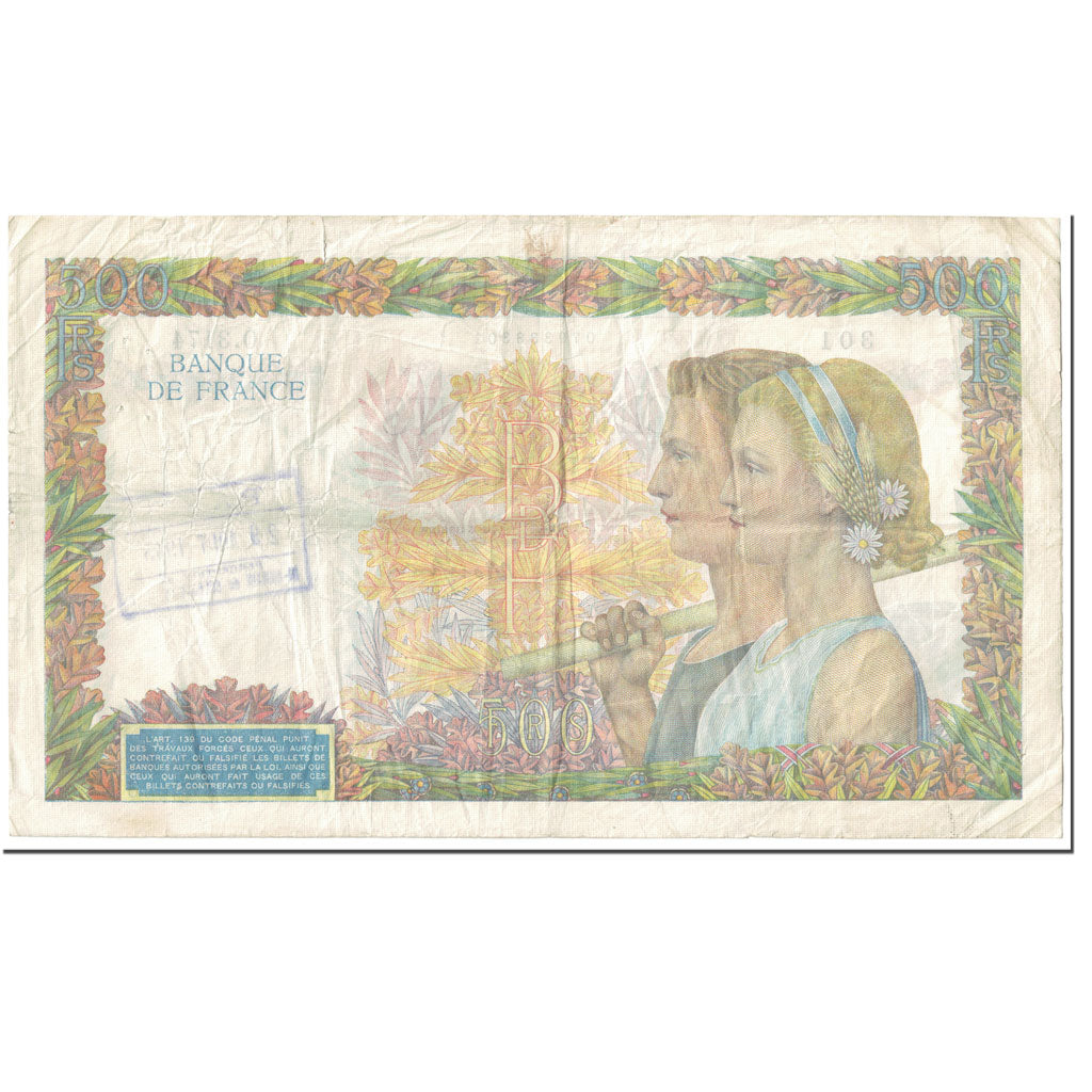 France, 500 Francs, La Paix, 1940, 1940-12-05, ANNULÉ, VF(20-25)