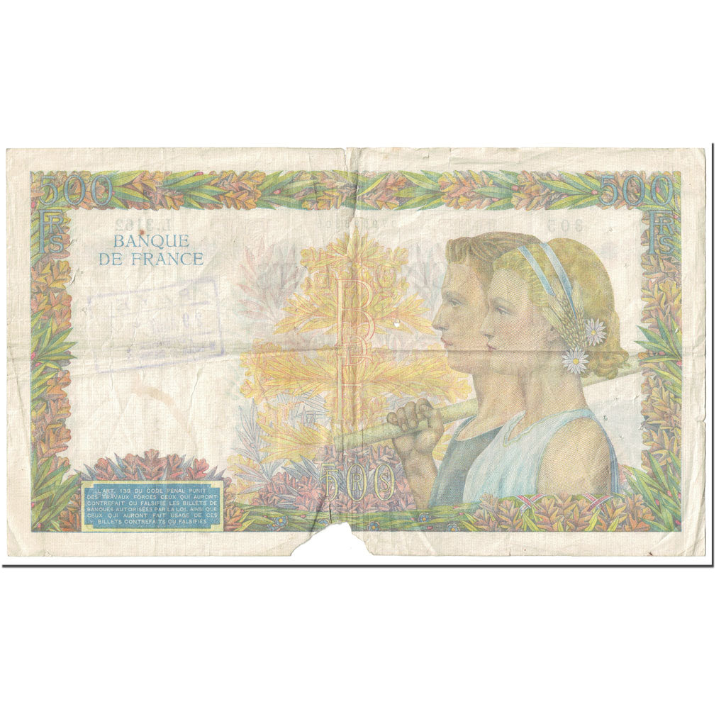 Francja, 500 Francs, La Paix, 1940, 1940-12-05, ANNULÉ, VG(8-10)