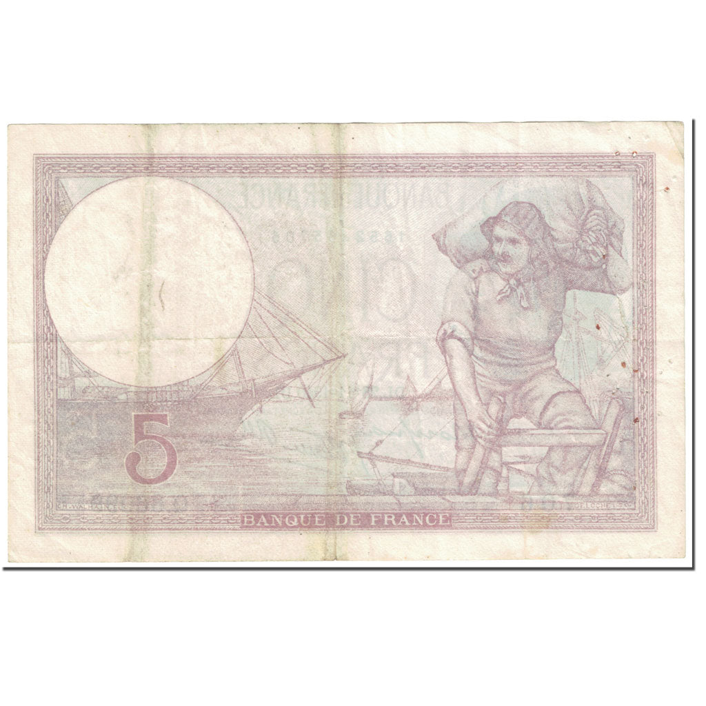 Francia, 5 Francs, Violet, 1940, 1940-11-28, MB, Fayette:4.15, KM:83