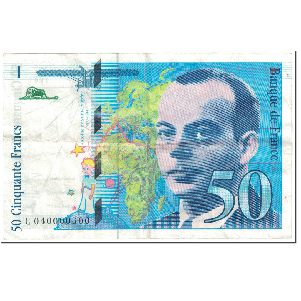 Frankrijk, 50 Francs, St Exupéry, 1997, Undated (1997), TTB, Fayette:73.4