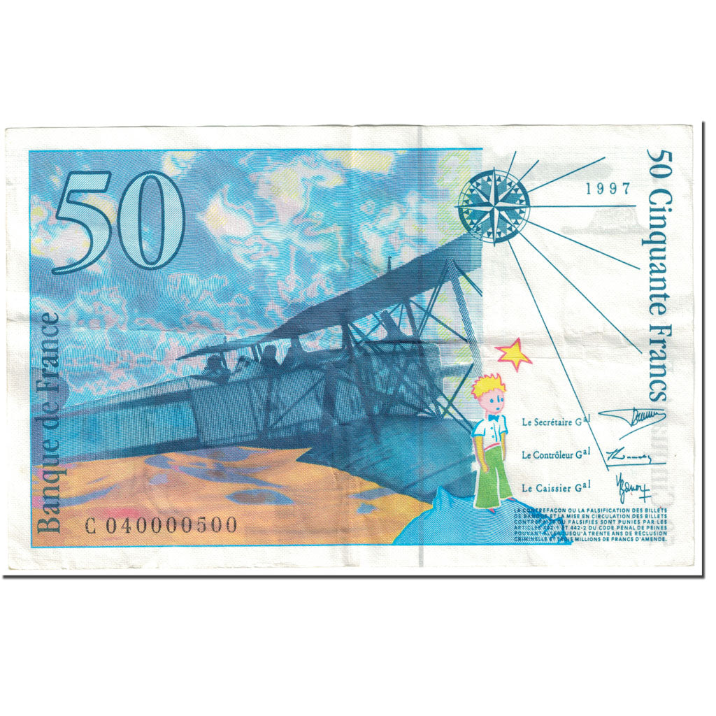 Frankrijk, 50 Francs, St Exupéry, 1997, Undated (1997), TTB, Fayette:73.4