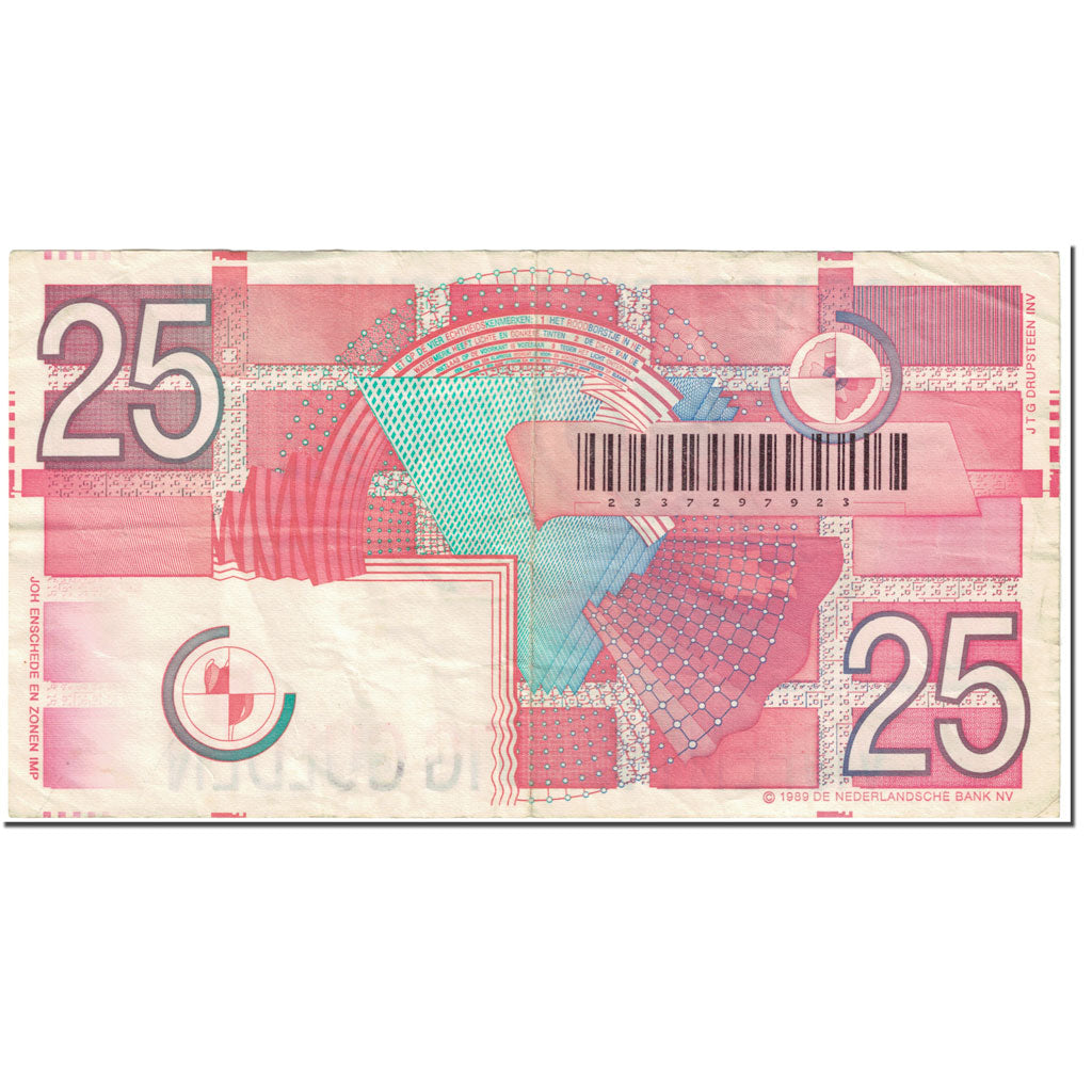 Banknote, Netherlands, 25 Gulden, 1989, 1989-04-05, KM:100, EF(40-45)