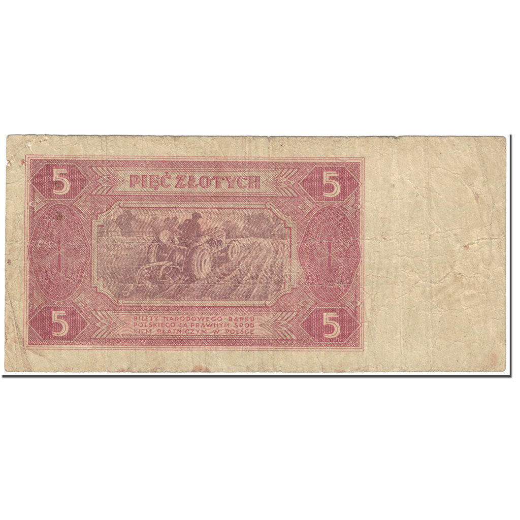 Banconote, Polonia, 5 Zlotych, 1948, 1948-07-01, KM:135, B